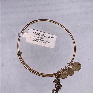 Alex and Ani seahorse expandable wire bangle